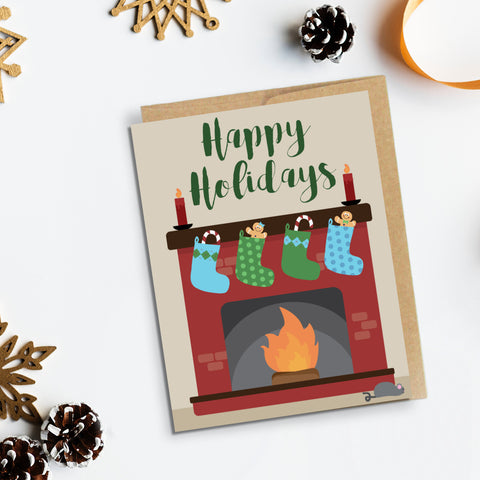 HAPPY HOLIDAYS FIREPLACE BOX SET