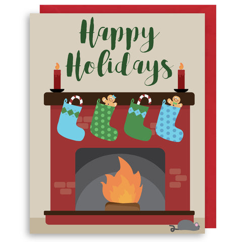 HAPPY HOLIDAYS FIREPLACE